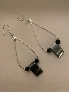 Black Hematite Drop Earrings